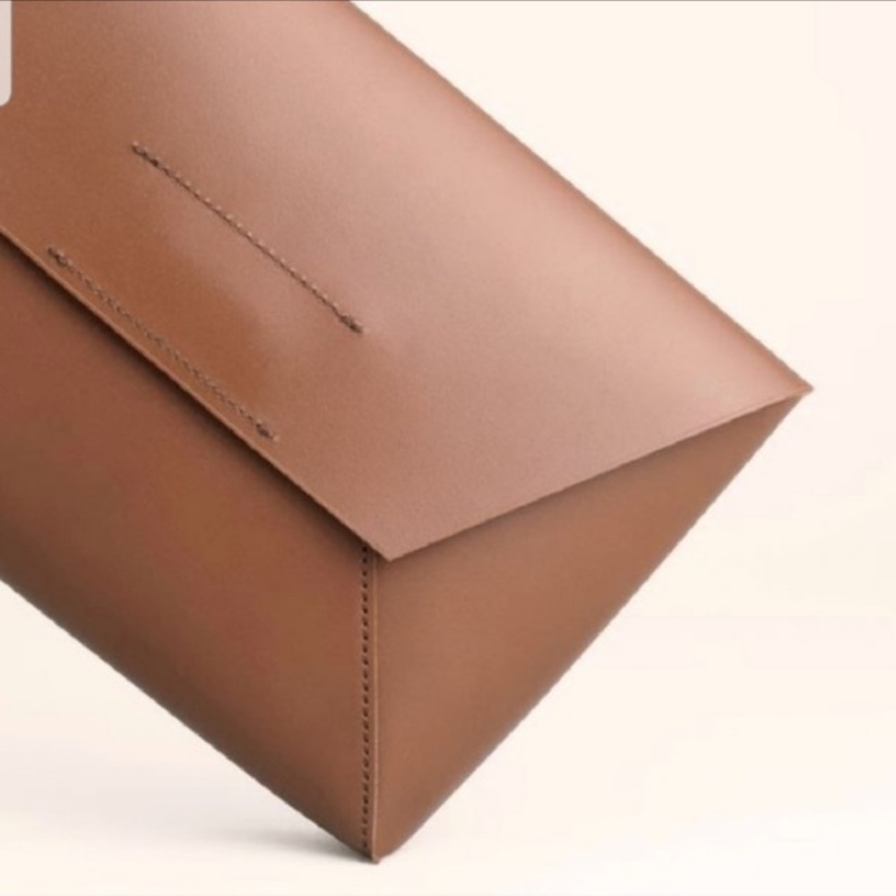 NWT J. CREW Leather envelope clutch brown